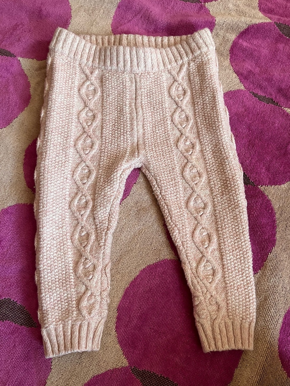 Janie and Jack Baby Cable Knit Sweater Leggings in Soft Heather Pink